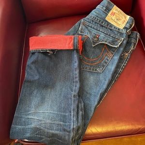 True Religion Ricky jeans with red dyed interior